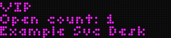 Critical display triggered by a VIP ticket, shown in a distinct color